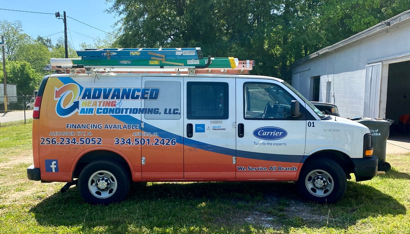 Advanced Heating and Air Conditioning Van park outside | Advanced Heating and Air Conditioning