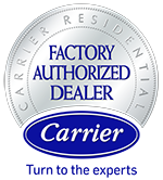 Carrier Factory Authorized Dealer badge | Advanced Heating and Air Conditioning
